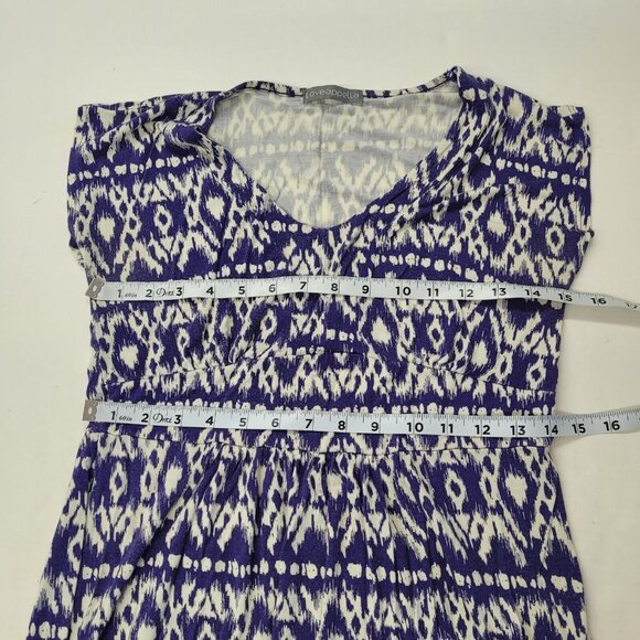 Loveappella Dress Womens L Blue Rayon Geometric Print Maxi Dress Style W6226-G45 - Picture 6 of 11